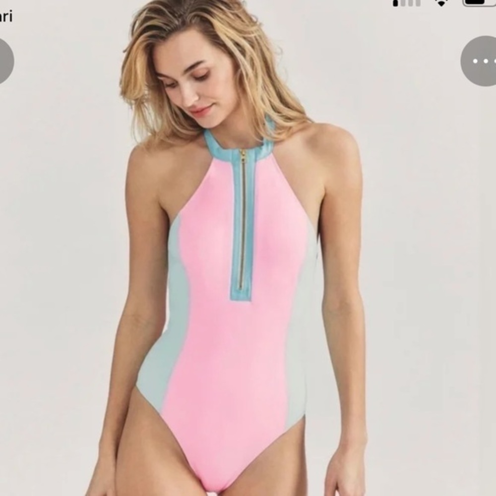 Hurley Pink and Blue Women's One Piece Swimsuit